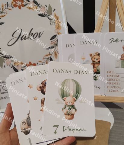 Posteri-za-bebe-i-kartice-za-rodjenje-Nadine-Pinjate-Teddy-kolekcija-za-decake